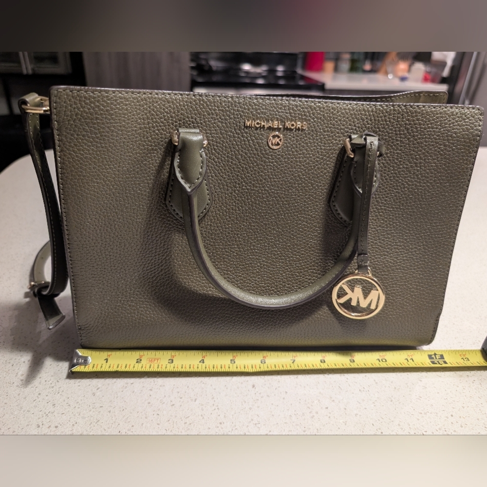 Michael Kors Olive Green Leather Handbag